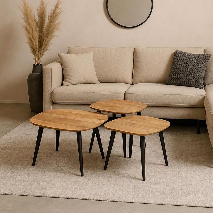 Salontafel Mangohout Luka Large, Huis en Inrichting, Tafels | Salontafels, Nieuw, Overige houtsoorten, Overige vormen, Verzenden