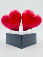 Guidotti - sculptuur, Coppia Cuori Love - 6 cm - Vetro di
