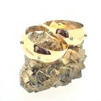 18 Krt. Gouden Oosterse oorringen met turquoise | Ø 45 mm, Sieraden, Tassen en Uiterlijk, Gebruikt, Overige kleuren, Ophalen of Verzenden