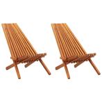 vidaXL Loungestoelen inklapbaar 2 st massief acaciahout, Tuin en Terras, Tuinstoelen, Verzenden, Nieuw, Hout