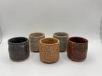 Chawan (5) - Aardewerk - Vijf guinomi sake bekers