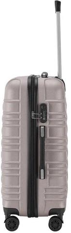 2dekans | Harde Kofferset Rome - 3-Delig - ABS - Champagne, Sieraden, Tassen en Uiterlijk, Koffers, Ophalen of Verzenden, Zo goed als nieuw