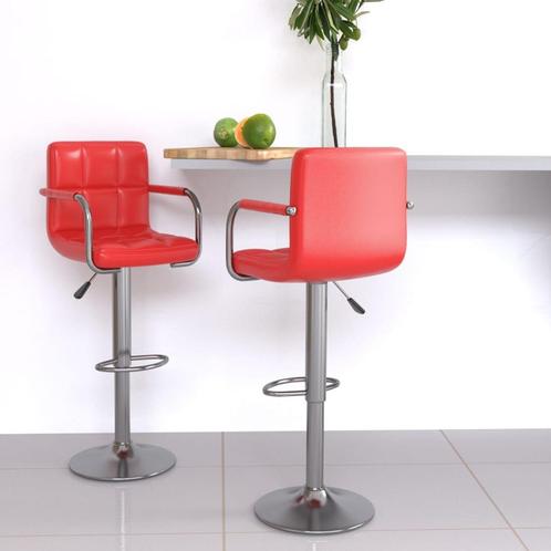 vidaXL Barstoelen 2 st kunstleer rood, Huis en Inrichting, Barkrukken, Nieuw, Verzenden