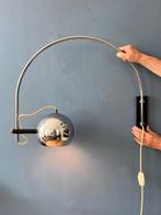 Chrome Eyeball Space Age Arc Wall Lamp by Herda, Ophalen of Verzenden, Nieuw