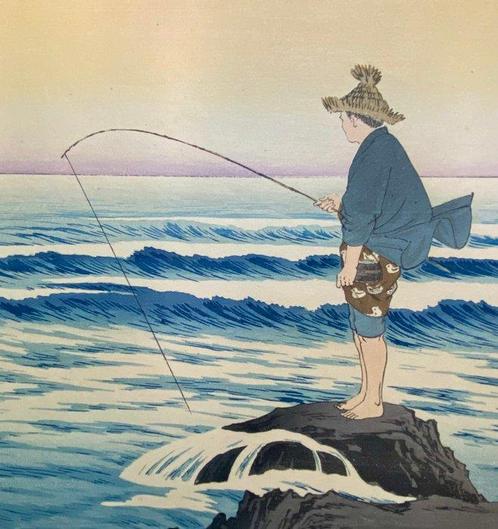 Fishing Man  - First half 20th century - Yoshimune Arai, Antiek en Kunst, Antiek | Overige Antiek