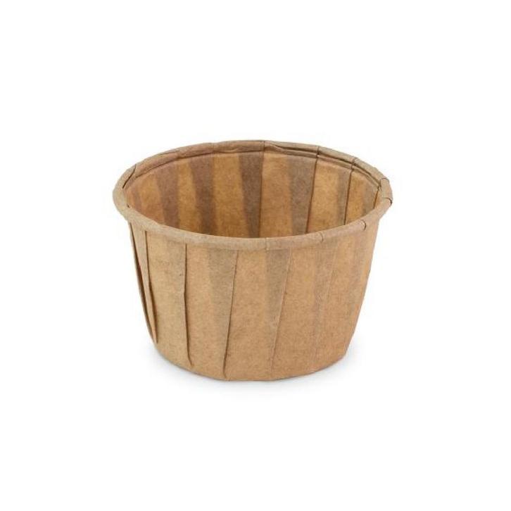 Papieren Bakje Rond Bruin Ø5x3,1cm 200st., Hobby en Vrije tijd, Taarten en Cupcakes maken, Nieuw, Verzenden