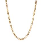 Gouden figaro collier 45.5 cm 14 karaat, Sieraden, Tassen en Uiterlijk, Kettingen, Verzenden, Zo goed als nieuw, Goud, Goud