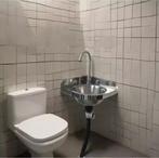 Compacte RVS Hoekwastafel – Wandgemonteerd, Verzenden, Nieuw