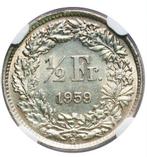 Zwitserland, Bern 1/2 Franc 1959 - NGC MS63, Postzegels en Munten, Munten | Europa | Niet-Euromunten