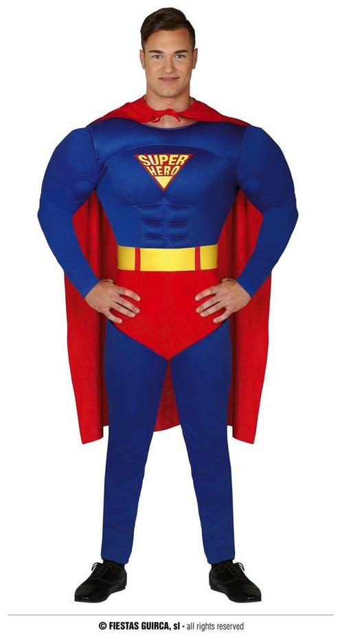 Superman kostuum gespierd, Hobby en Vrije tijd, Feestartikelen, Feestartikel, Nieuw, Verzenden