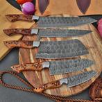 Keukenmes - Kitchen knife set - damascusstaal - Litouwen -, Antiek en Kunst