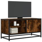 vidaXL Tv-meubel 80x34,5x40cm bewerkt hout metaal gerookt, Huis en Inrichting, Kasten | Televisiemeubels, Verzenden, Nieuw, Overige houtsoorten