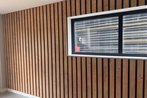 Stalen gevelbekleding blokprofiel houtlook va. € 55,- m2, Doe-het-zelf en Verbouw, Platen en Panelen, Nieuw, Overige materialen