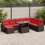 vidaXL 9-delige Loungeset met kussens poly rattan acacia, Verzenden, Nieuw, Rotan, Loungeset