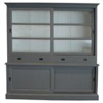 Buffet/vitrinekasten GRIJS landelijke hand geschilderd actie, Buffet/vitrinekasten GRIJS landelijke hand geschilderd actie, Nieuw