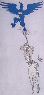 Spotprent over Amerikas economische politiek (lijst optie), Antiek en Kunst, Verzenden