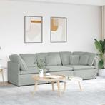 vidaXL Modulaire bank met kussens fluweel lichtgrijs, Huis en Inrichting, Banken | Bankstellen, Verzenden, Nieuw, Stof