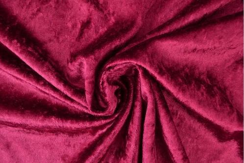 Crushed velvet stof - Bordeaux rood - Per meter, Hobby en Vrije tijd, Stoffen en Lappen, 120 cm of meer, 200 cm of meer, Rood