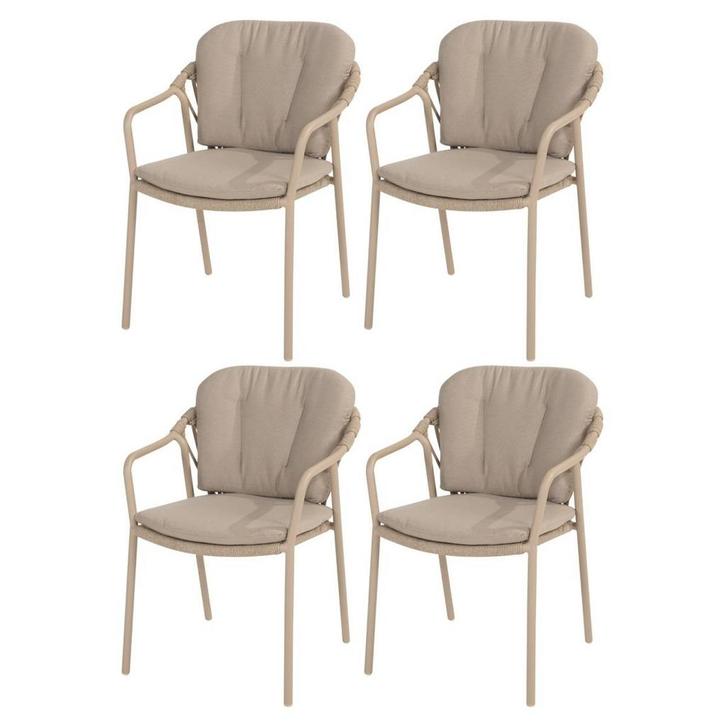 Manitoba stapelbare tuinstoel latte Taste 4SO set van 4, Tuin en Terras, Tuinstoelen, Nieuw, Ophalen of Verzenden