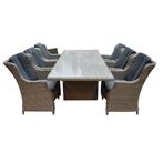 Menorca Darwin dining tuinset 7-delig kobo grijs, Ophalen of Verzenden, Nieuw, Wicker