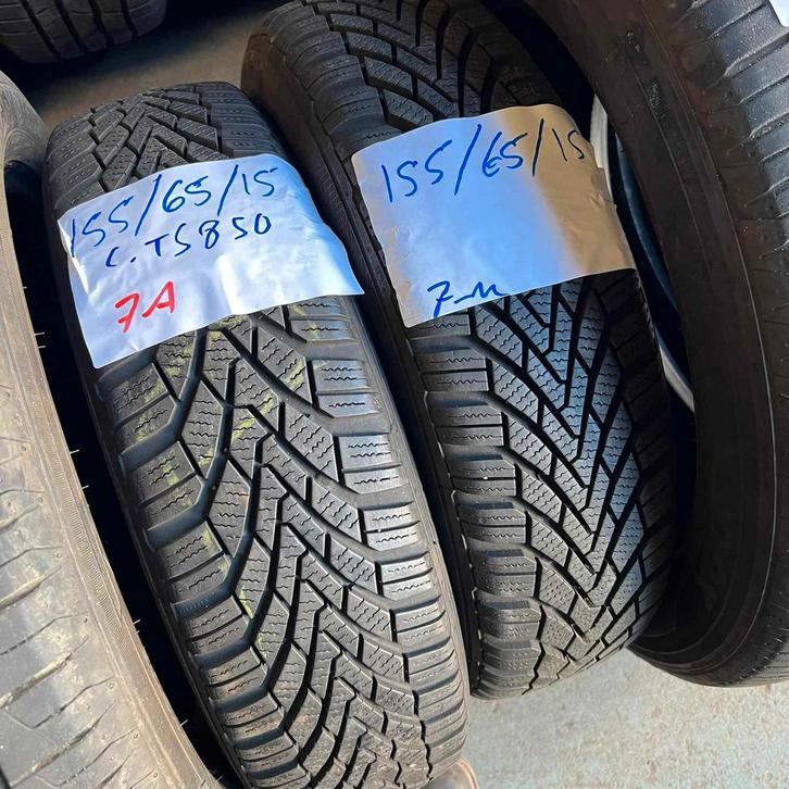 2 x Continental Winter TS850 155-65-15 Winterbanden 7mm, Auto-onderdelen, Banden en Velgen, 15 inch, Winterbanden, 155 mm, Personenwagen