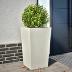 vidaXL Plantenbak 45x45x75 cm staal wit, Verzenden, Nieuw, Metaal