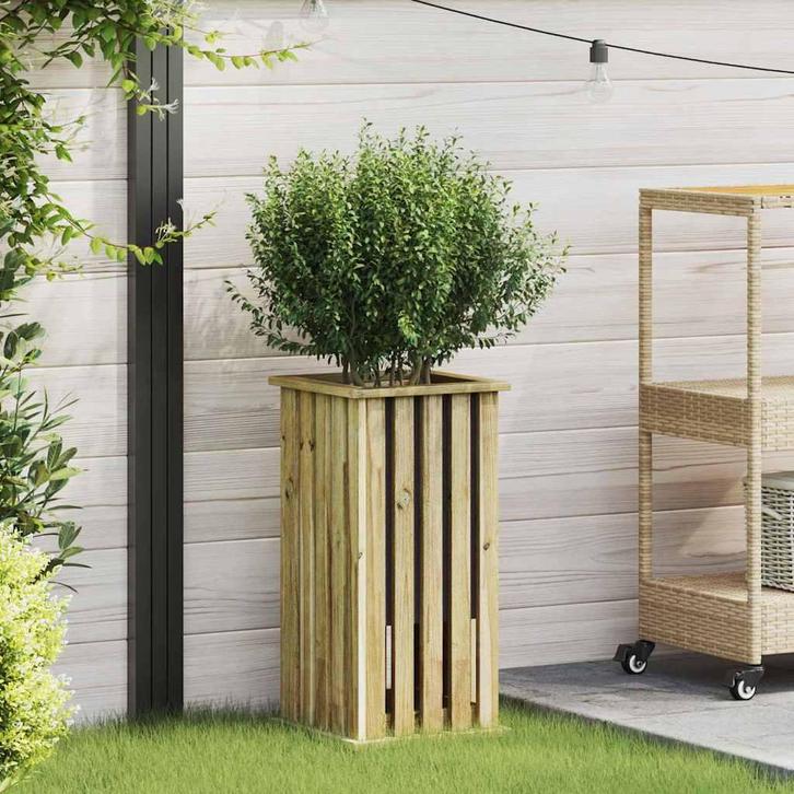 vidaXL Plantenbak Bruin 33 x 33 x 65 cm Geïmpregneerd grenen, Tuin en Terras, Bloembakken en Plantenbakken, Minder dan 60 cm, Nieuw