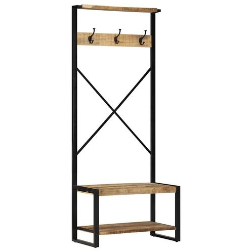 vidaXL Kledingrek 80x40x190 cm massief ruw hout mango, Huis en Inrichting, Woonaccessoires | Wandplanken en Boekenplanken, Nieuw