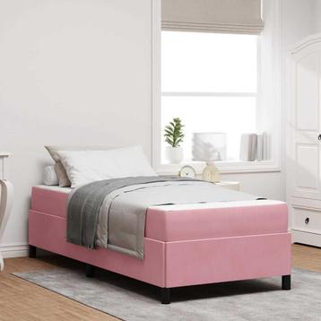 vidaXL Bedframe met matras Roze en wit 80 x 200 cm Fluweel beschikbaar voor biedingen