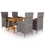 vidaXL 5-delige Tuinset grijs, Tuin en Terras, Tuinsets en Loungesets, 4 zitplaatsen, Nieuw, Tuinset, Verzenden
