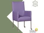 Leren eetkamerstoel Spark - Toledo Lila (lichtpaars) -, Huis en Inrichting, Stoelen, Overige kleuren, Nieuw, Ophalen of Verzenden