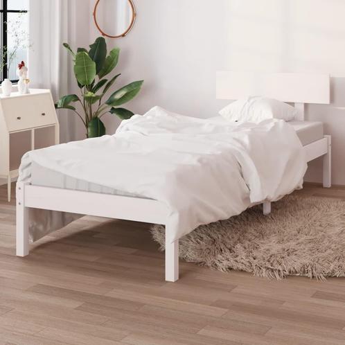 vidaXL Bedframe massief hout wit 75x190 cm, Huis en Inrichting, Slaapkamer | Bedden, Wit, Nieuw, Hout, Eenpersoons, Verzenden