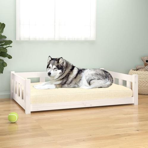 vidaXL Hondenmand 105,5x75,5x28 cm massief grenenhout wit, Dieren en Toebehoren, Honden-accessoires, Nieuw, Verzenden
