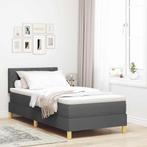 vidaXL Boxspring bed met matras Donkergrijs 90 x 200 cm Stof, Huis en Inrichting, Verzenden, Nieuw, Grijs, Stof