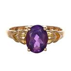 Ring - 22 karaat Geel goud - 2.00ct. tw. Amethist, Sieraden, Tassen en Uiterlijk, Ringen, Nieuw