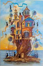 Nataliya Grinchenko (XX-XXI) - The House of Traveling Cats, Antiek en Kunst, Kunst | Schilderijen | Klassiek