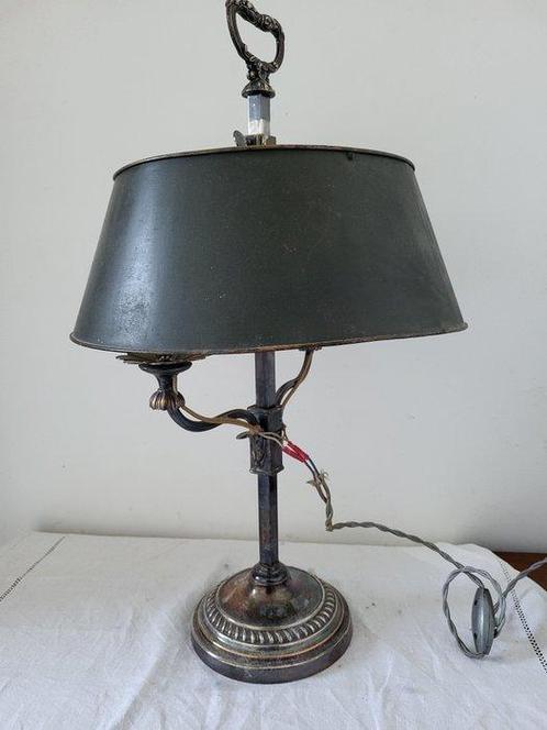 Tafellamp - zilverbrons - oude lampenwarmter, Antiek en Kunst, Curiosa en Brocante
