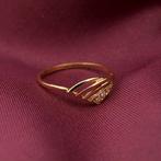 Roségouden ring met zirconia (dames sieraden, dames ring), Gebruikt, Overige kleuren, Ophalen of Verzenden, Kleiner dan 17