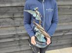 Beeld, Fairy Riding Flying Fish - 38 cm - Brons, Marmer