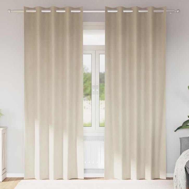 vidaXL Verduisterende gordijnen 2 pcs Crème 140 x 260 cm, Huis en Inrichting, Stoffering | Gordijnen en Lamellen, Crème, Nieuw