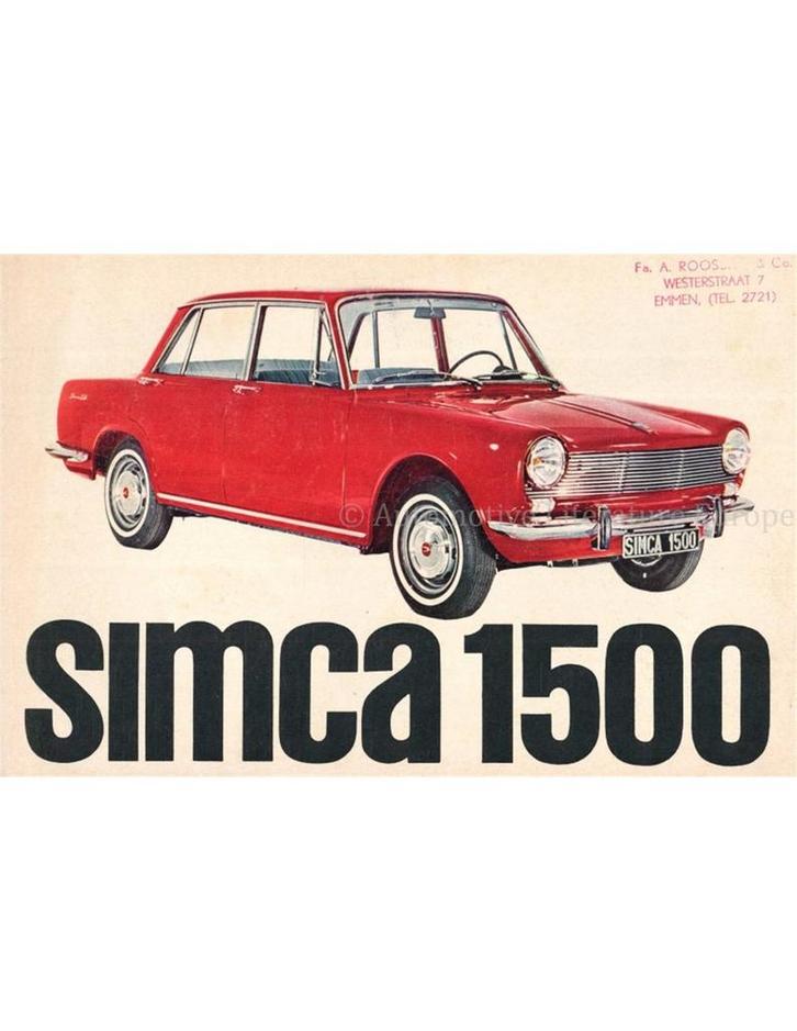 1964 SIMCA 1300 | 1500 BROCHURE NEDERLANDS, Boeken, Auto's | Folders en Tijdschriften