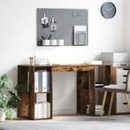 vidaXL Bureau met Opbergruimte Rook Eiken 130x50,5x75 cm, Verzenden, Nieuw
