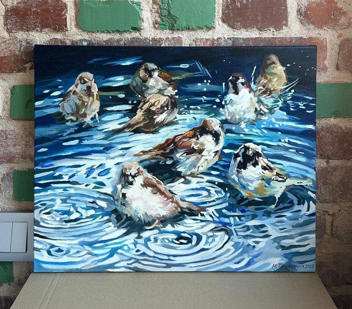 Marin Prokopchuk (XX) - Swimming after rain, Antiek en Kunst, Kunst | Schilderijen | Klassiek