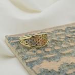 Tricolor gouden geweven ring, Sieraden, Tassen en Uiterlijk, Ringen, Gebruikt, Overige kleuren, Ophalen of Verzenden, Kleiner dan 17