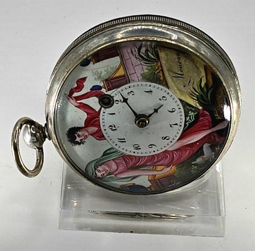 Meuron Neuchatel - Feine gemalte Silber Lepine Spindeluhr -, Sieraden, Tassen en Uiterlijk, Horloges | Heren
