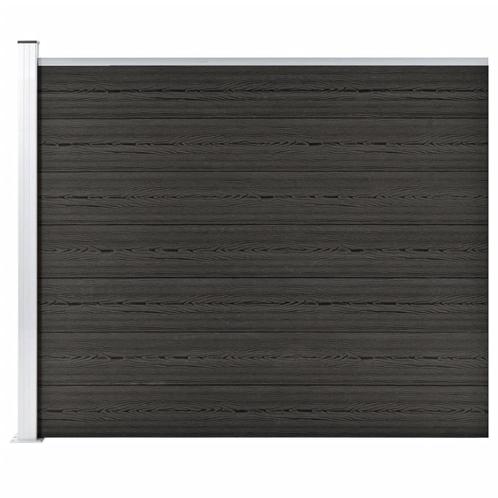 vidaXL Schuttingpaneel 175x146 cm HKC grijs, Tuin en Terras, Schuttingen, Nieuw, Kunststof, 1 tot 2 meter, Verzenden