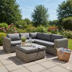 Cervo hoek loungeset 5-delige grijs wicker, Tuin en Terras, Ophalen of Verzenden, Nieuw