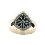 Witgouden ring met onyx en diamant 14 krt, Ophalen of Verzenden, Nieuw