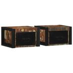 vidaXL Nachtkastjes 2st 40x35x25cm massief gerecycled hout, Huis en Inrichting, Verzenden, Nieuw, Hout