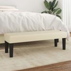 vidaXL Bankje 100x30x30 cm kunstleer crèmekleurig, Huis en Inrichting, Verzenden, Nieuw, Leer, Minder dan 150 cm
